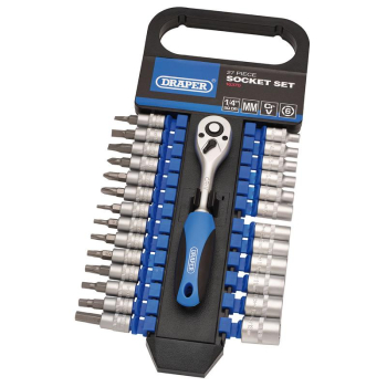 Draper BD27M/PR Metric Socket Set, 1/4 inch  Sq. Dr. (27 Piece) - Code: 16370 - Pack Qty 1