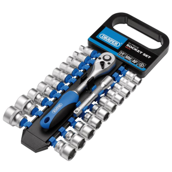 Draper DD22AM/PR Combined MM/AF Socket and Ratchet Set, 3/8 inch  Sq. Dr. (22 Piece) - Code: 16373 - Pack Qty 1
