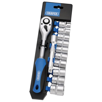 Draper HD12M/PR Metric Socket and Ratchet Set, 1/2 inch  Sq. Dr. (12 Piece) - Code: 16374 - Pack Qty 1