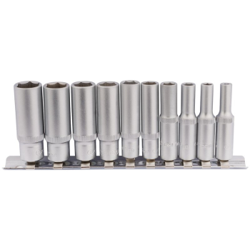Draper BD10MMD Metric Deep Socket on Metal Rail, 1/4 inch  Sq. Dr. (10 Piece) - Code: 16399 - Pack Qty 1
