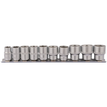Draper DD10MM Socket Set on Metal Rail, 3/8 inch  Sq. Dr. (10 Piece) - Code: 16400 - Pack Qty 1