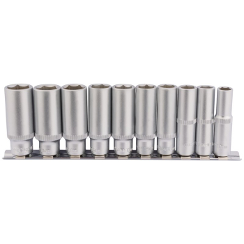 Draper DD10MMD Deep Socket Set on Metal Rail, 3/8 inch  Sq. Dr. (10 Piece) - Code: 16401 - Pack Qty 1