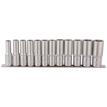 Draper HD12MMD Deep Socket Set on Metal Rail, 1/2 inch  Sq. Dr. (12 Piece) - Code: 16403 - Pack Qty 1