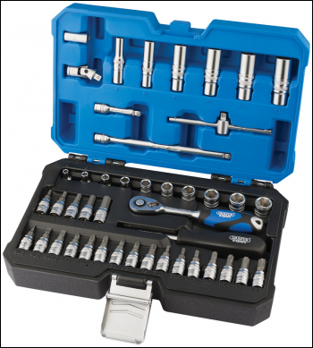 Draper B44MN/SG Draper Expert Metric Socket Set, 1/4 inch  Sq. Dr. (44 Piece) - Code: 16446 - Pack Qty 1