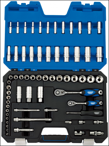 DRAPER 1/4 inch  and 3/8 inch  Sq. Dr. Metric Socket Set (65 Piece) - Pack Qty 1 - Code: 16457