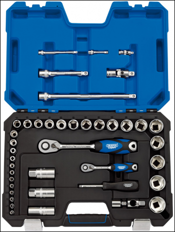 DRAPER 1/4 inch  and 1/2 inch  Sq. Dr. Metric Socket Set (42 Piece) - Pack Qty 1 - Code: 16458