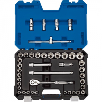 Draper H41AM/B Draper Expert HI-TORQ® Combined MM/AF Socket Set, 1/2 inch  Sq. Dr., Blue (41 Piece) - Code: 16467 - Pack Qty 1