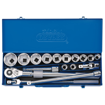 Draper MC17M/B Draper Expert Metric Socket Set in Metal Case, 3/4 inch  Sq. Dr. (17 Piece) - Code: 16486 - Pack Qty 1