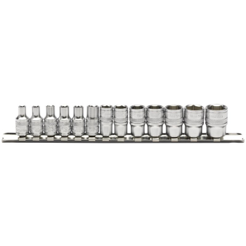 Draper B13M/SR Draper Expert Metric Socket Set on a Metal Rail, 1/4 inch  Sq. Dr. (13 Piece) - Code: 16487 - Pack Qty 1