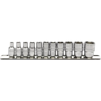 Draper B11A/SR Draper Expert Imperial Socket Set on a Metal Rail, 1/4 inch  Sq. Dr. (11 Piece) - Code: 16488 - Pack Qty 1