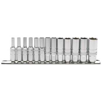 Draper B13MD/SR Draper Expert Deep Metric Socket Set on a Metal Rail, 1/4 inch  Sq. Dr. (13 Piece) - Code: 16490 - Pack Qty 1