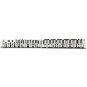 Draper D15M/SR Draper Expert Metric Socket Set on a Metal Rail, 3/8 inch  Sq. Dr. (15 Piece) - Code: 16492 - Pack Qty 1