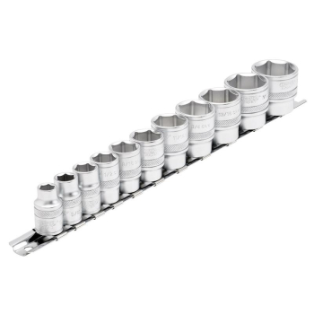 Draper D11A/SR Draper Expert Imperial Socket Set on a Metal Rail, 3/8 inch  Sq. Dr. (11 Piece) - Code: 16493 - Pack Qty 1