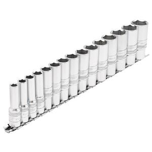 Draper D15MD/SR Draper Expert Metric Deep Socket Set on a Metal Rail, 3/8 inch  Sq. Dr. (15 Piece) - Code: 16494 - Pack Qty 1