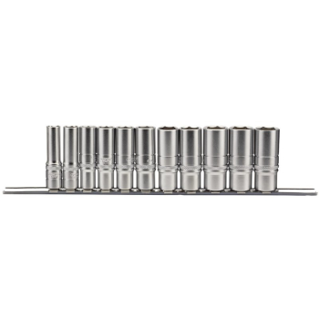Draper D11AD/SR Draper Expert Imperial Deep Socket Set on a Metal Rail, 3/8 inch  Sq. Dr. (11 Piece) - Code: 16495 - Pack Qty 1