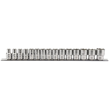 Draper H15M/SR Draper Expert Metric Socket on a Metal Rail, 1/2 inch  Sq. Dr. (15 Piece) - Code: 16496 - Pack Qty 1