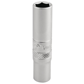Draper BT-MM/MS 6 Point Deep Socket, 1/4 inch  Sq. Dr., 8mm - Code: 16528 - Pack Qty 1