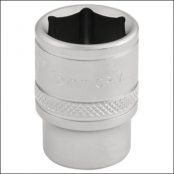 Draper D-MM/MS 6 Point Metric Socket, 3/8 inch  Sq. Dr., 15mm - Code: 16541 - Pack Qty 1