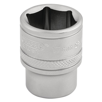 Draper D-MM/MS Draper Expert 6 Point Metric Socket, 3/8 inch  Sq. Dr., 17mm - Code: 16543 - Pack Qty 1