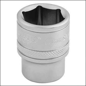 Draper D-MM/MS 6 Point Metric Socket, 3/8 inch  Sq. Dr., 17mm - Code: 16543 - Pack Qty 1
