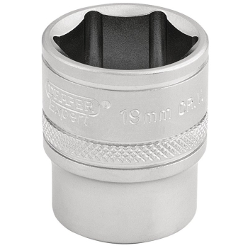 Draper D-MM/MS Draper Expert 6 Point Metric Socket, 3/8 inch  Sq. Dr., 19mm - Code: 16545 - Pack Qty 1