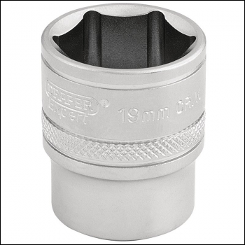Draper D-MM/MS 6 Point Metric Socket, 3/8 inch  Sq. Dr., 19mm - Code: 16545 - Pack Qty 1