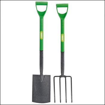 Draper DSDF/SET Carbon Steel Garden Fork and Spade Set, Green - Code: 16566 - Pack Qty 1