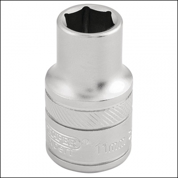 Draper H-MM/MS 6 Point Metric Socket, 1/2 inch  Sq. Dr., 11mm - Code: 16600 - Pack Qty 1