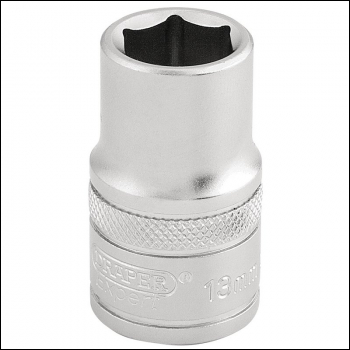 Draper H-MM/MS 6 Point Metric Socket, 1/2 inch  Sq. Dr., 13mm - Code: 16602 - Pack Qty 1