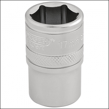 Draper H-MM/MS 6 Point Metric Socket, 1/2 inch  Sq. Dr., 17mm - Code: 16607 - Pack Qty 1