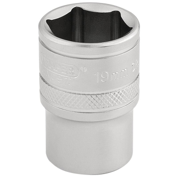 Draper H-MM/MS 6 Point Metric Socket, 1/2 inch  Sq. Dr., 19mm - Code: 16609 - Pack Qty 1