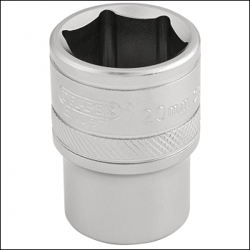 Draper H-MM/MS 6 Point Metric Socket, 1/2 inch  Sq. Dr., 20mm - Code: 16610 - Pack Qty 1