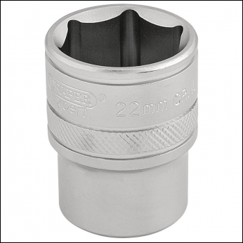 Draper H-MM/MS 6 Point Metric Socket, 1/2 inch  Sq. Dr., 22mm - Code: 16613 - Pack Qty 1
