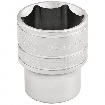Draper H-MM/MS 6 Point Metric Socket, 1/2 inch  Sq. Dr., 24mm - Code: 16615 - Pack Qty 1
