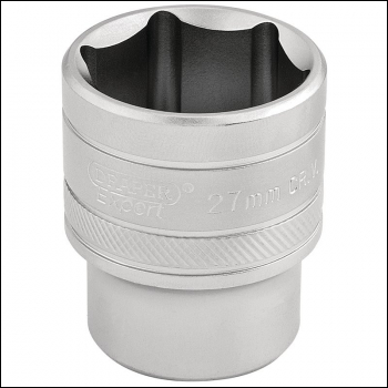 Draper H-MM/MS 6 Point Metric Socket, 1/2 inch  Sq. Dr., 27mm - Code: 16618 - Pack Qty 1