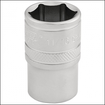 Draper H-AF/MS 6 Point Imperial Socket, 1/2 inch  Sq. Dr., 11/16 inch  - Code: 16630 - Pack Qty 1