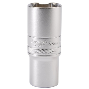 Draper HT-MM/MS 6 Point Metric Deep Socket, 1/2 inch  Sq. Dr., 24mm - Code: 16655 - Pack Qty 1