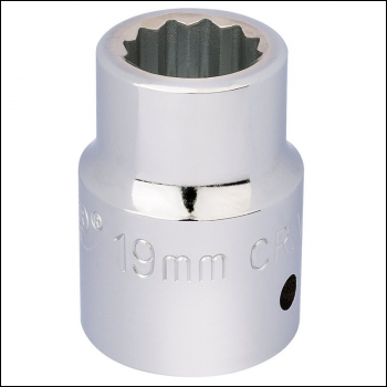 Draper T-MM/B 12 Point Socket, 3/4 inch  Sq. Dr., 19mm - Code: 16690 - Pack Qty 1