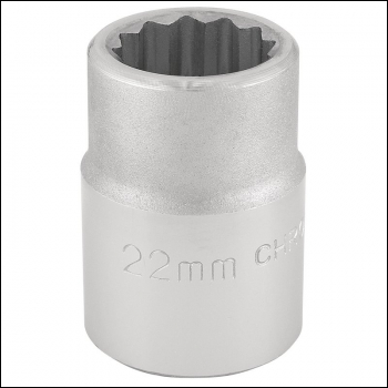 Draper T-MM/B 12 Point Socket, 3/4 inch  Sq. Dr., 22mm - Code: 16691 - Pack Qty 1
