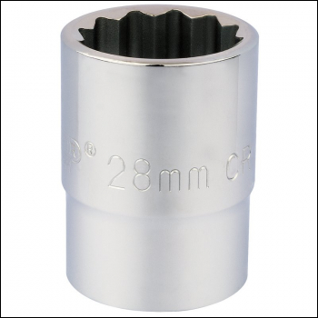 Draper T-MM/B 12 Point Socket, 3/4 inch  Sq. Dr., 28mm - Code: 16697 - Pack Qty 1