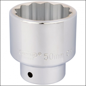Draper T-MM/B 12 Point Socket, 3/4 inch  Sq. Dr., 50mm - Code: 16707 - Pack Qty 1