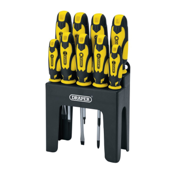Draper 864/9/Y Soft Grip Screwdriver Set, Yellow (9 Piece) - Code: 16728 - Pack Qty 1