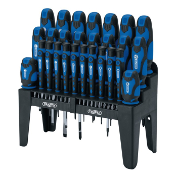 Draper 864/47/B Soft Grip Screwdriver and Bit Set, Blue (47 Piece) - Code: 16736 - Pack Qty 1