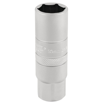 Draper DT-PLUG/MS 10mm Thread 6 Point Satin Chrome Spark Plug Socket, 3/8 inch  Sq. Dr., 16mm - Code: 16775 - Pack Qty 1