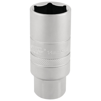 Draper DT-PLUG/MS Draper Expert 14mm Thread 6 Point Satin Chrome Spark Plug Socket, 3/8 inch  Sq. Dr., 21mm - Code: 16777 - Pack Qty 1