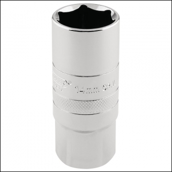 Draper HT-PLUG/B 14mm Thread 6 Point Spark Plug Socket, 1/2 inch  Sq. Dr., 21mm - Code: 16780 - Pack Qty 1