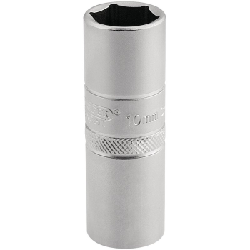 Draper HT-PLUG/MS 10mm Thread 6 Point Satin Chrome Spark Plug Socket, 1/2 inch  Sq. Dr., 16mm - Code: 16781 - Pack Qty 1