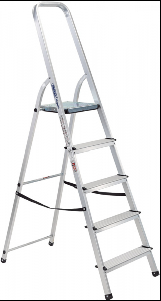 DRAPER 5 Step Aluminium Ladder to EN131 - Pack Qty 1 - Code: 16825
