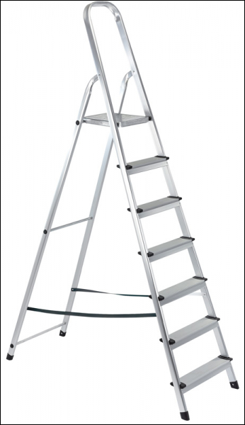 DRAPER 7 Step Aluminium Ladder to EN131 - Pack Qty 1 - Code: 16826