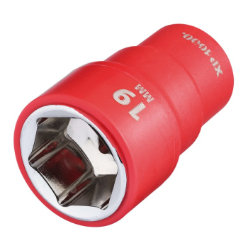 Draper XP1000-3/8-SOC XP1000® VDE Socket, 3/8 inch  Sq. Dr., 19mm - Code: 17655 - Pack Qty 1